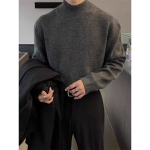 现货套头毛衣男士秋冬保暖提花纹理百搭毛衫休闲针织衫LM8288-P53图片