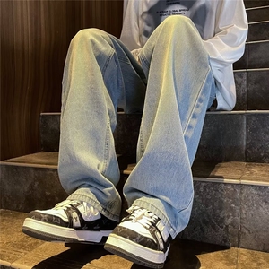 美式高街牛仔裤男韩版潮流痞帅2023秋冬新款ins长裤RK1129-P43图片