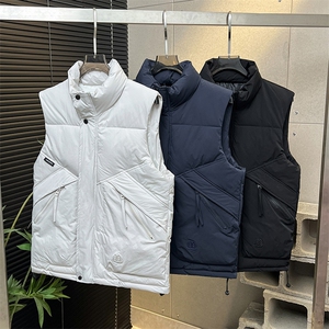 立领立体口袋棉马甲潮流休闲坎肩加厚轻奢刺绣 313B-WB2512-P75图片