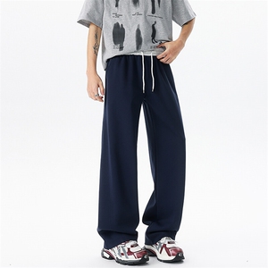 8XL-M春季撞色运动卫裤特大码美式高街直筒阔腿休闲裤KZ1945/P55图片