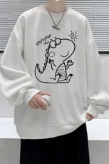 华夫格卫衣圆领卫衣男大码长袖t恤男外套HW76172-P30加绒款-P40，男装卫衣，电商A040