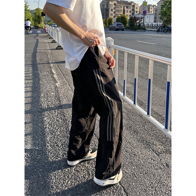 大量现货百搭条纹登山裤男夏季新款户外松紧抽绳长裤DY5032-P55,男装休闲裤,电商A178
