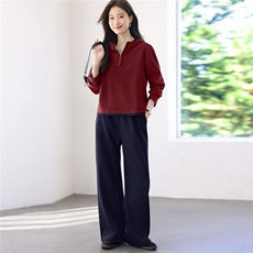 2025年秋季时尚休闲连帽撞色文艺减龄套装，女装套装/套裙，依恋蒂丝