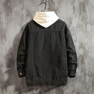 2019冬季新款日系休闲大码男加绒加厚宽松牛仔外套棉衣J1211-P85图片
