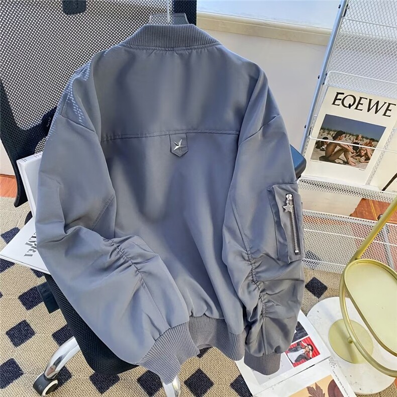 美式高街棒球服夹克男韩版潮流拉链2023冬季新款ins宽松W5445-P68,男装夹克,星座412-3