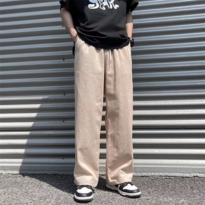 工装裤男韩版潮流纯色痞子帅气2024夏季百搭ins宽松长裤K3825-P32图片