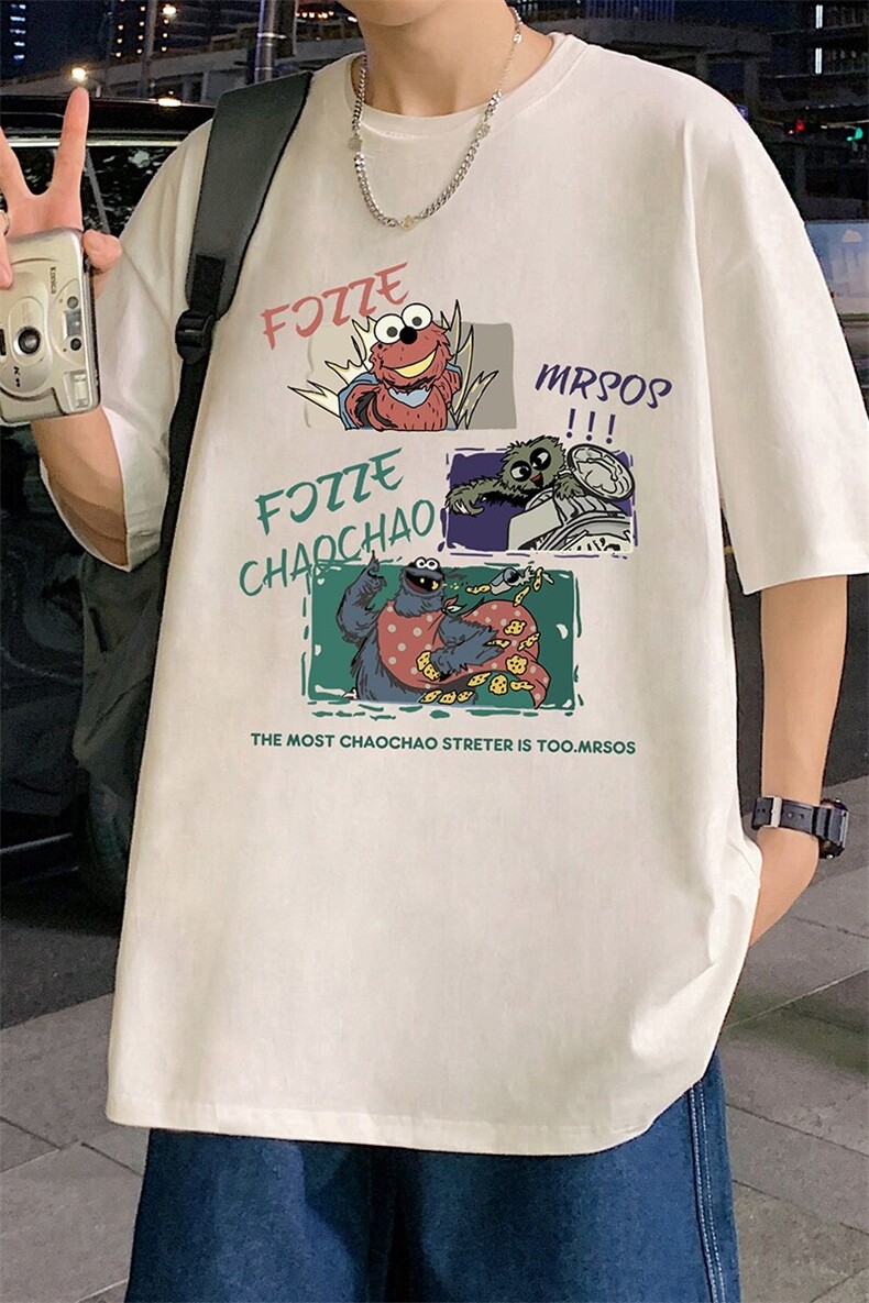 T833大码宽松纯棉运动圆领体恤衫oversize短袖T恤男重磅T,男装T恤,星座304A-1
