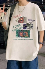 T833大码宽松纯棉运动圆领体恤衫oversize短袖T恤男重磅T，男装T恤，星座304A-1