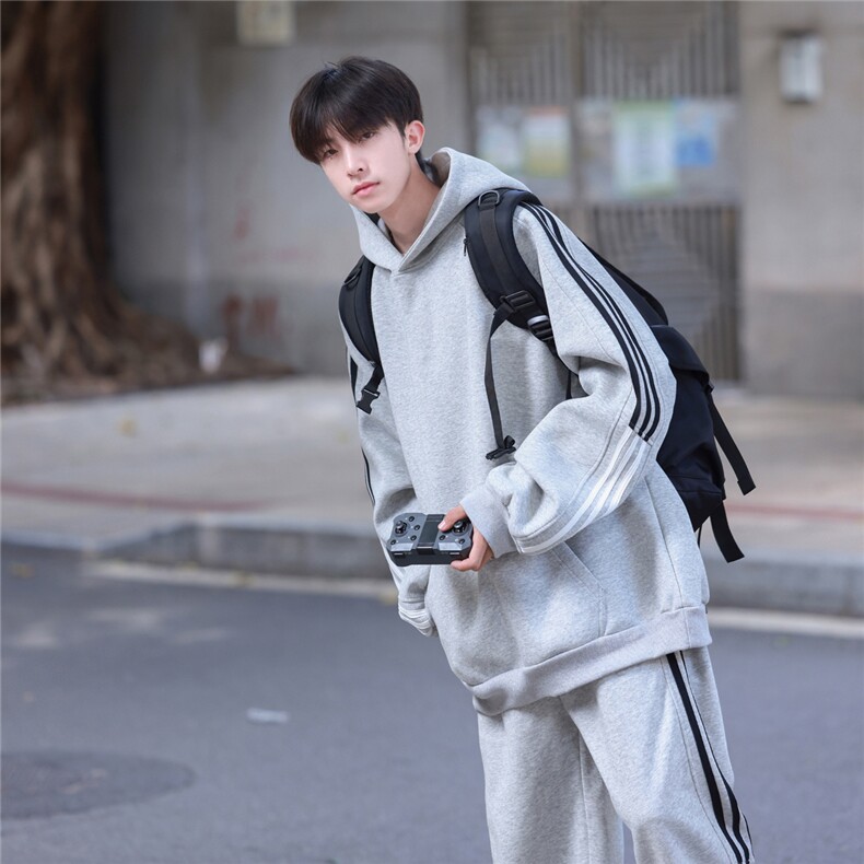 套头连帽卫衣夹克秋冬潮男棉外套卫裤休闲裤011套装-衣-75裤-55，男装休闲裤，星座216(原A116)