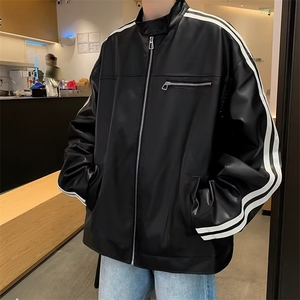 潮连帽长袖时尚日系原宿简约青春流行春秋标准外穿夹克男图片