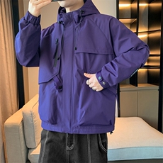 2025春款美式连帽服夹克男港风复古工装外套JK0136-P85，男装夹克，星座308B-2