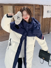 2025冬季羽绒服50白鸭绒长款拼色RF2C290-6897#-P325-K478，女装羽绒服，蝶眷