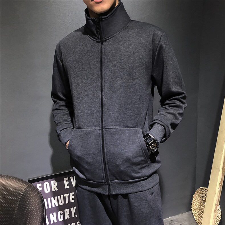 秋冬新款大码开衫男士宽松拉链立领卫衣休闲夹克运动外套卫衣P90,男装卫衣,星座802