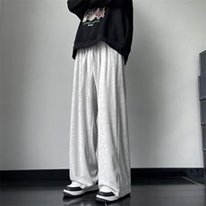 秋季垂感宽松阔腿裤直筒卫裤男休闲长裤百搭运动裤K7521-P35，男装休闲裤，星座512-3