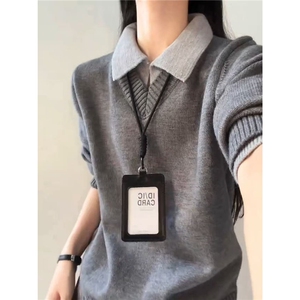 日系慵懒感叠穿针织马甲男女秋季高级感V领无袖毛衣复古百搭背心