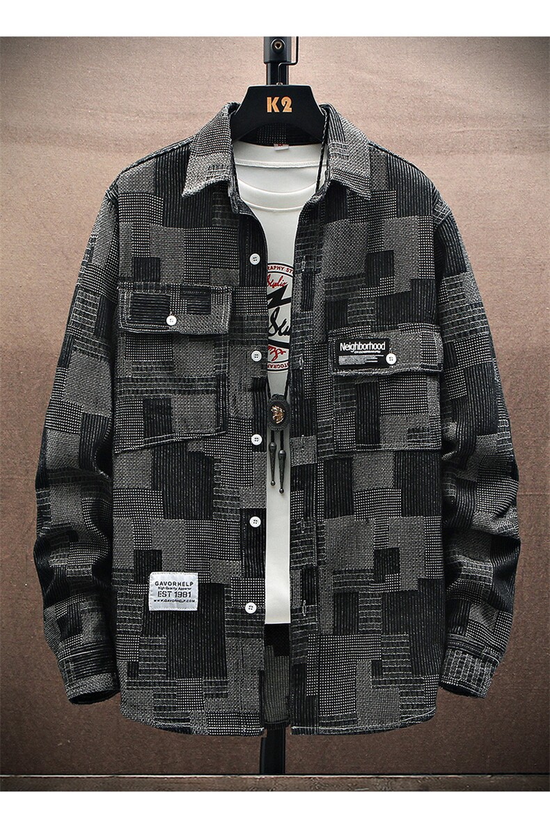 秋季流行男牛仔衬衣宽松休闲长袖衬衫外套XZ310B-3-CY953-P60,男装衬衫,星座310B-3