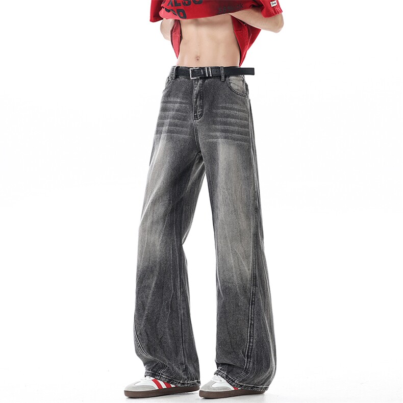 春夏季2026新款闪电纹微喇叭牛仔裤xz906-1-K1303特价P45控88，男装牛仔裤，星座906-1（原电商a316-2）