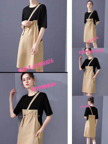 针织全棉拼接水洗棉布，休闲时尚范，女装，魅影菲怡