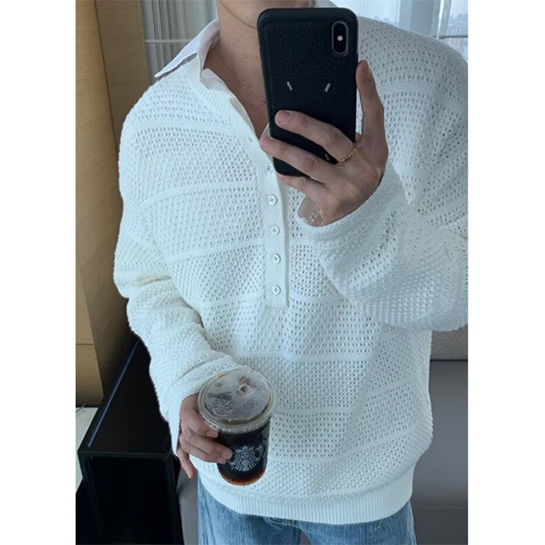 原宿流行潮流原版镂空针织衫日系百搭时尚ins气质文艺MA340，男装针织衫/毛衣，星座1116A（原606A-3）