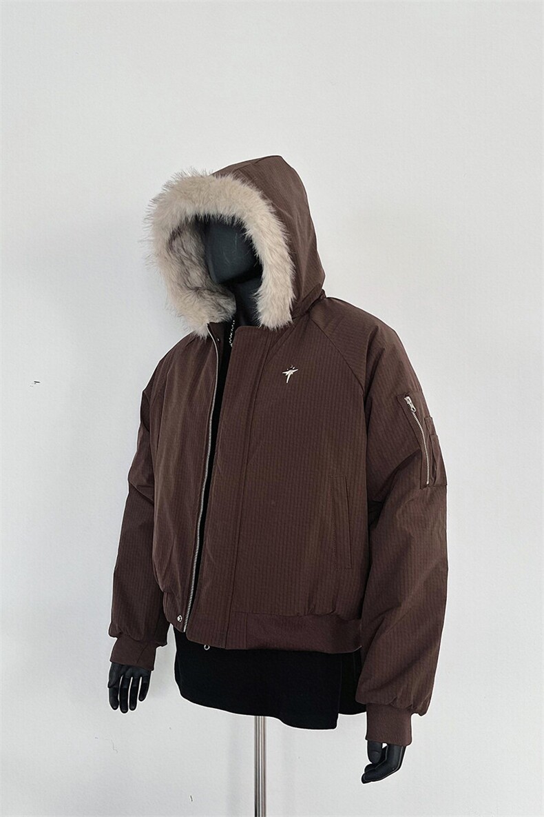 【有货】毛领派克服短款棉服加厚连帽外套MY475特P95,男装棉衣,星座908-1