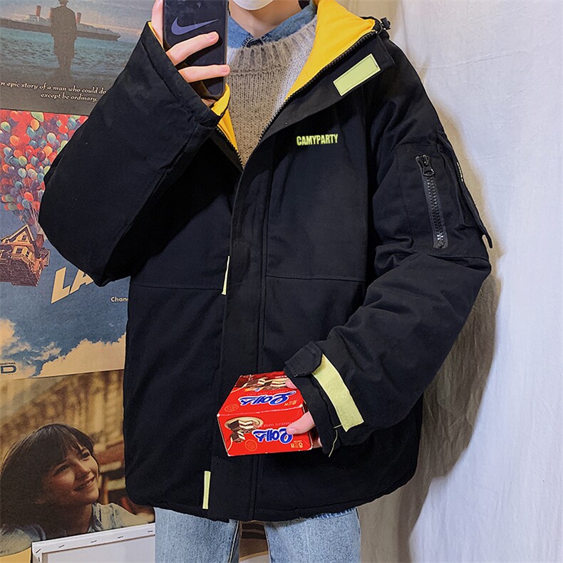 秋冬季工装连帽棉衣男ins百搭宽松学生加厚面包服外套潮W094-P80,男装棉衣,星座512-2