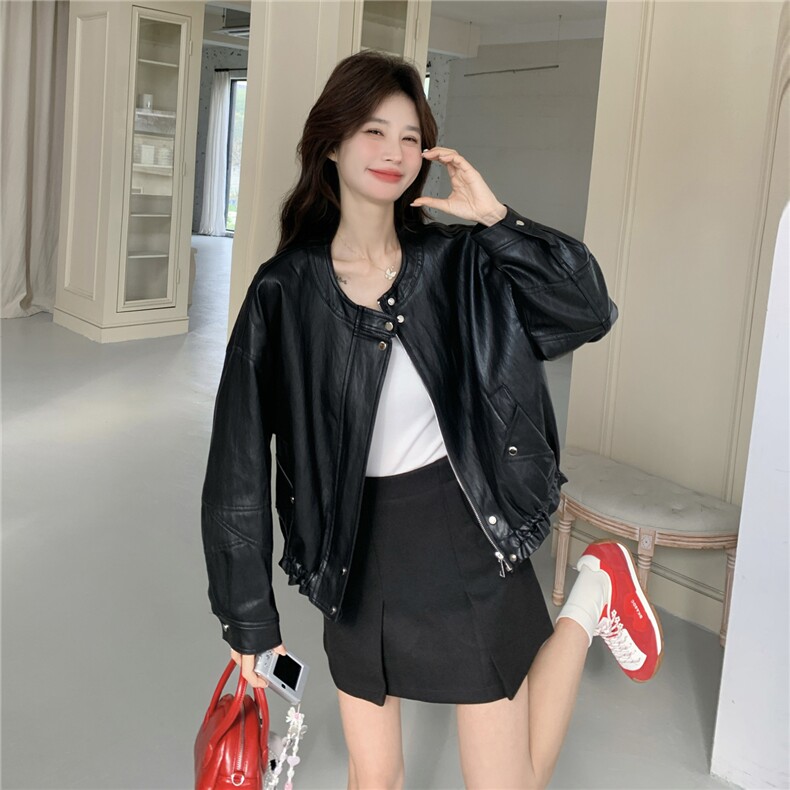 大货已出春季新款PU皮衣外套2199-P175-K245，女装皮衣，网红馆