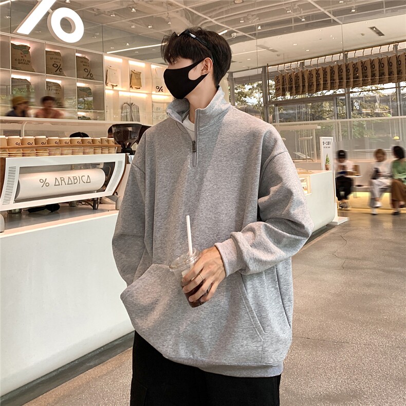 360克重磅冲锋衣内胆半拉链翻领POLO衫高领卫衣男WY77077P65控88，男装卫衣，星座227-7