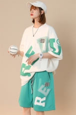 2024夏装潮印花短袖T恤两件套男女运动休闲套装8043-P78控价98，男装T恤，电商A441-1