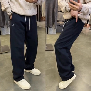 秋季新款曼巴棉男士休闲裤时尚潮流小狗刺绣卫裤宽松运动直筒长裤图片