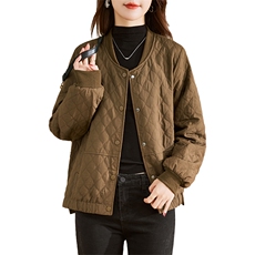 短款外套女2023新款冬季夹棉夹克秋冬薄款时尚棉衣棉服，女装棉衣/棉服，贵人树