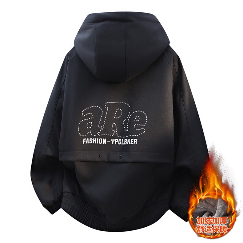 网红座山雕加绒加厚棉衣外套新款情侣连帽夹克A436-2539-P95,男装夹克,电商A436