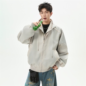 假两件连帽夹克男潮流百搭保暖户外外套J063特P75，男装夹克，电商A073