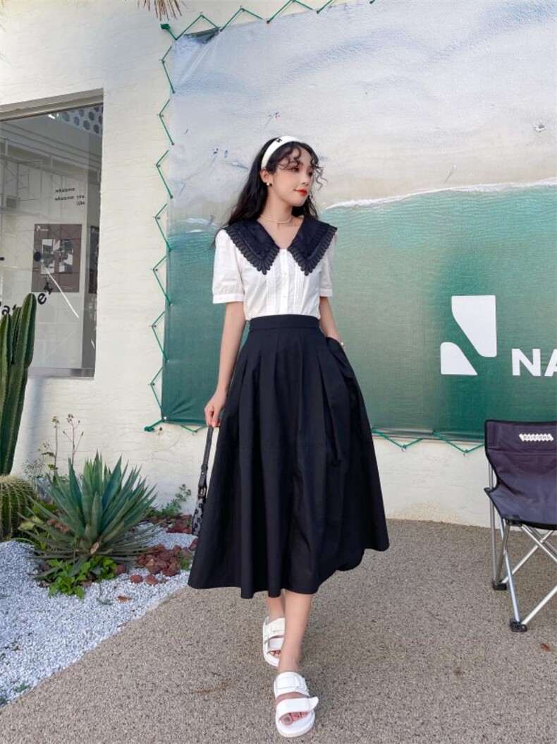 清新上衣?布半裙，女装半身裙，安玖拉
