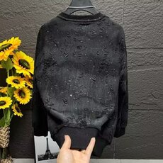 满天星圆领t恤上衣时尚潮流秋季轻奢休闲帅气长袖加绒卫衣，男装T恤，星座1210-1