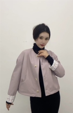 欧洲站设计感立领抽绳收腰棒球服短外套女2025春季新款上衣，女装短外套，泰合衣坊