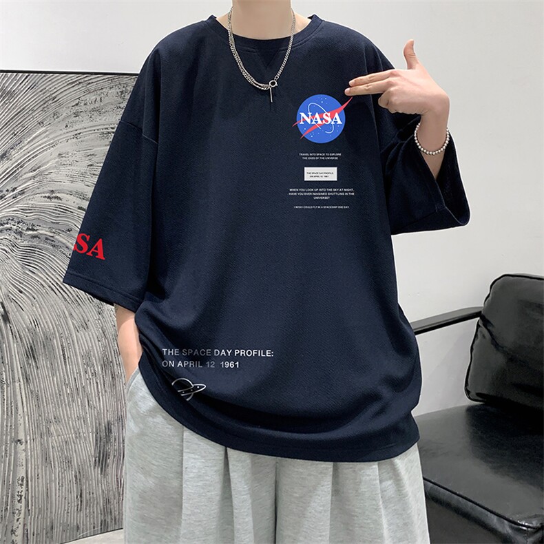 Q11243-P30NASA春夏季七分袖t恤男大码五分袖男短袖中袖大皂风,男装T恤,电商A040