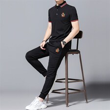 2023年夏款潮流休闲时尚男士运动短袖套装P120图片