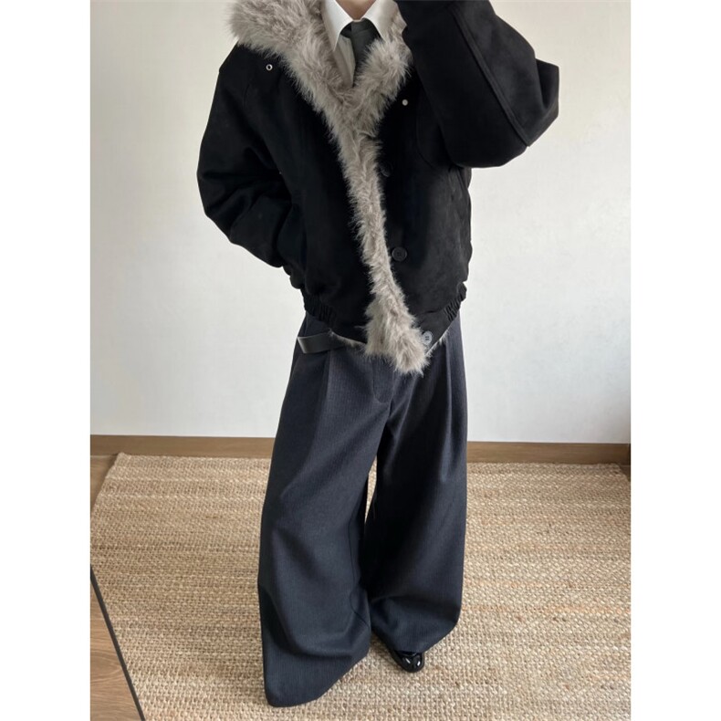 网图美潮麂皮绒座山雕棉服外套W1852,男装棉衣,电商B350