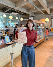 2025车厘子红秋季新款高级感复古港风纯棉长袖衬衫，女装衬衫，湘姗