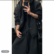 抖音高级保暖连帽棉服外套弯刀裤套装TZ353上衣135裤子78网图，男装棉衣，电商B267