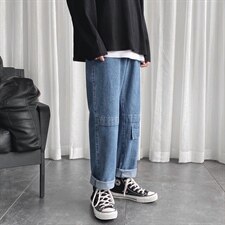 2021年春季款港风休闲牛仔裤短句牛仔裤男DS-C407-8610-P45，男装牛仔裤，电商C323-1