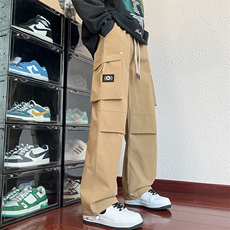 GENIOLAMODE运动机能风工装裤子男士春秋款2025新款宽松休闲直筒，男装工装外套，星座209-1