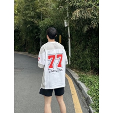 网图有货美式77冰球服t恤男复古运动高街休闲橄榄球服A437-P45，男装T恤，星座1505