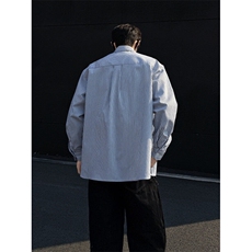 高品质条纹衬衫复古大码长袖衬衫外套C2210-P45【特价】，男装衬衫，电商A007