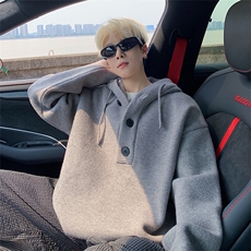 毛衣男秋冬新款港风宽松连帽针织毛衫MYA2-P65，男装针织衫/毛衣，星座214-3