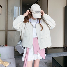 两面穿小个子工装外套女2025秋季新款韩版chic学院风休闲百搭夹克，女装短外套，2C158