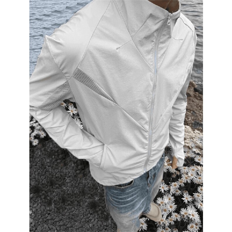 春夏款高品质冰感速干防晒服休闲户外运动外套透气弹力机能风夹克，男装防晒衣，电商A486-1