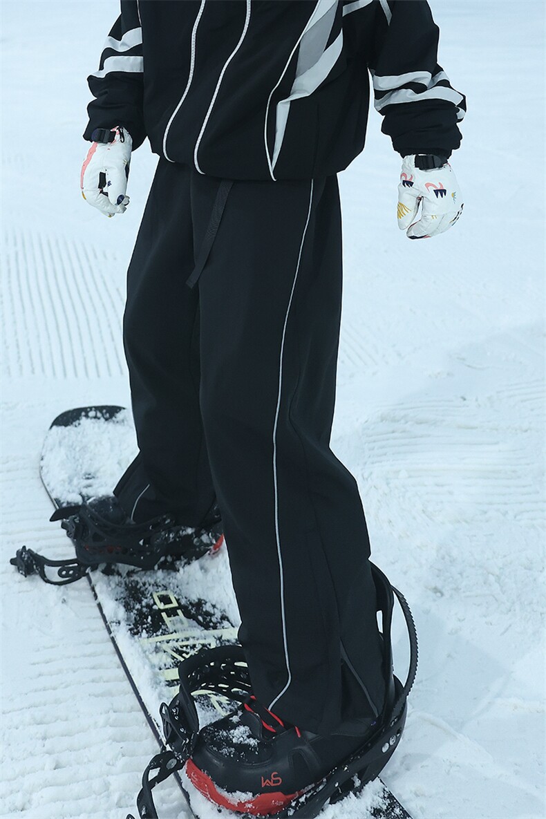紫色单双板滑雪裤女加绒冬季哈尔滨防寒冲锋裤子保暖东北旅游棉裤,男装卫衣,电商A001