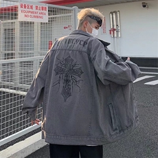 高质量美式立体压花破洞牛仔外套男春宽M2153-P60，男装夹克，星座1109-3