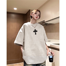 夏季新款抖音直播品质麂皮绒美式印花短袖djp323-特批23控39，男装T恤，星座605(原A050)